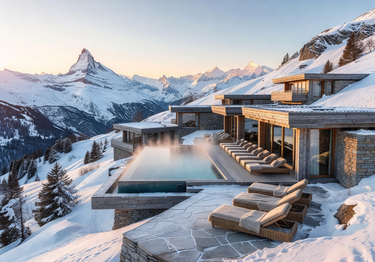 alpine wellness retreat mountain view switzerland