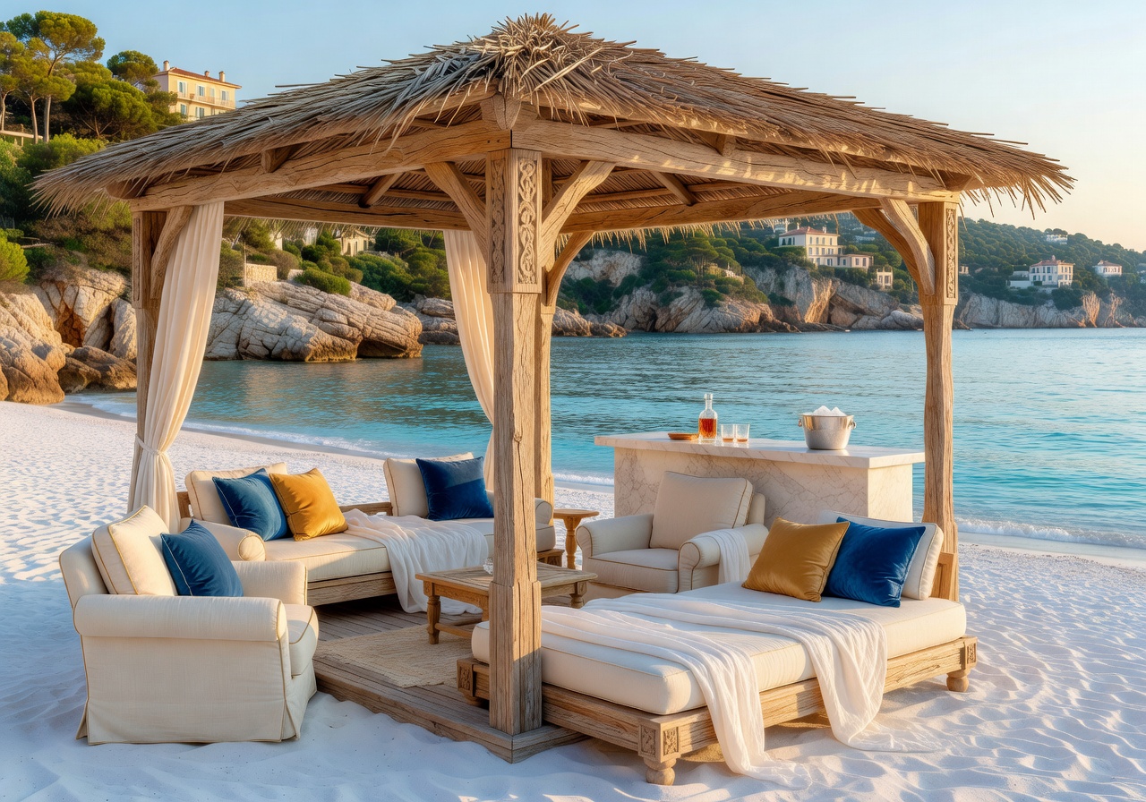 beach cabana french riviera luxury