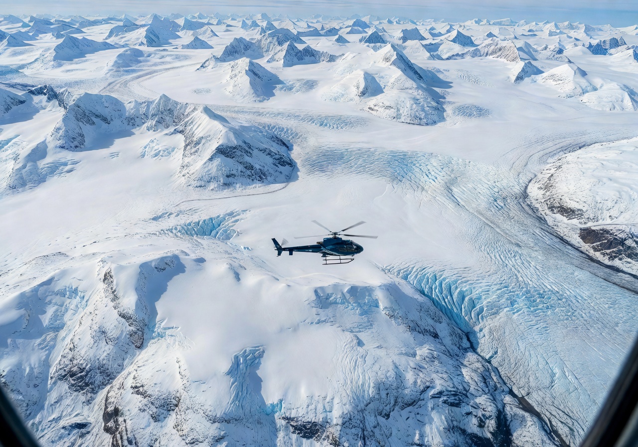 helicopter tour glacier norway aerial