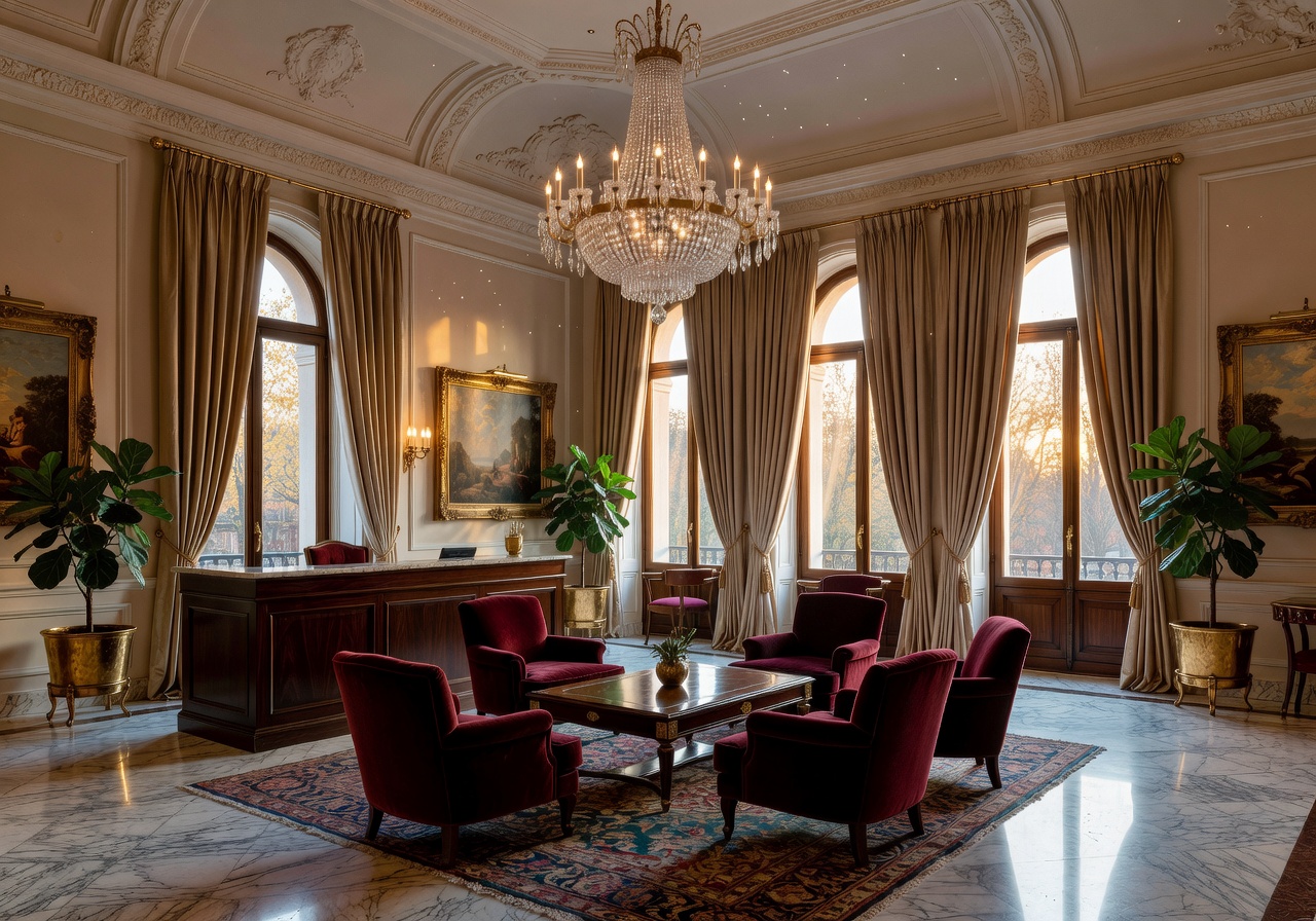 luxury european hotel lobby interior elegant