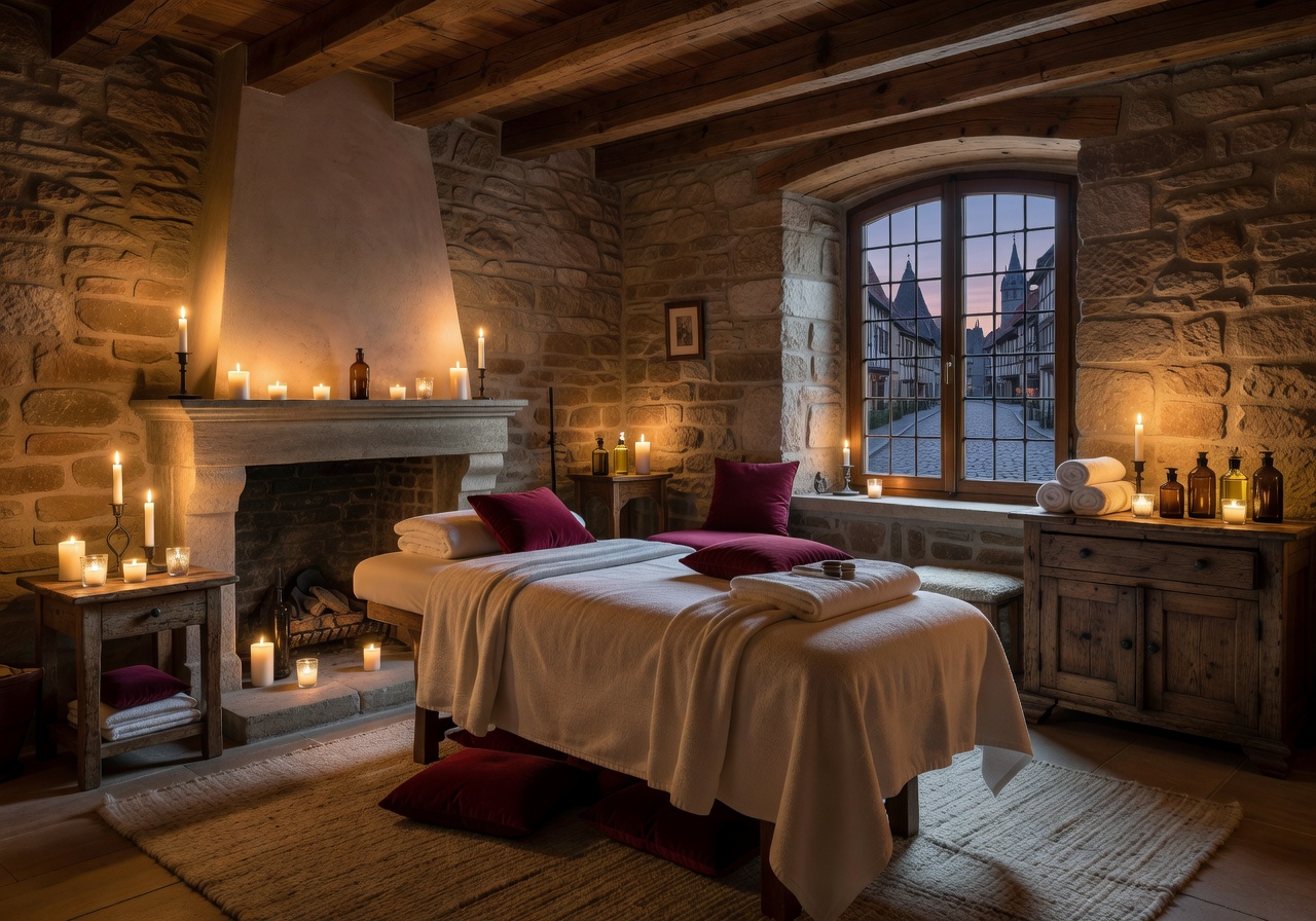 luxury massage suite candlelit spa europe