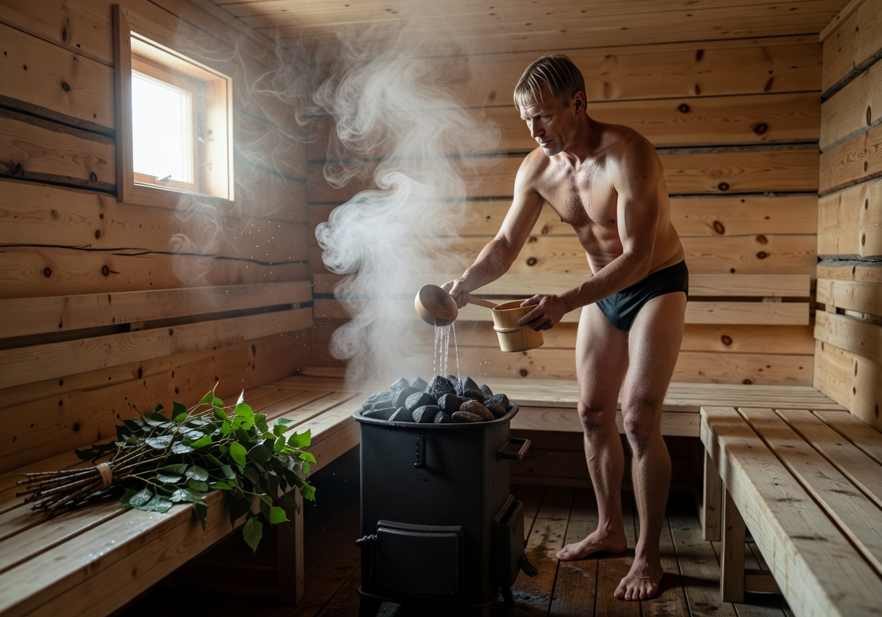 nordic sauna ritual birch wood traditional finnish